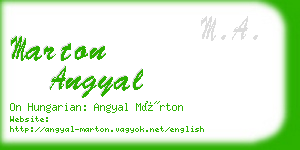 marton angyal business card